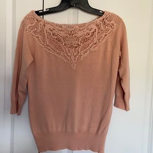 Like New Peach Crochet Sweater